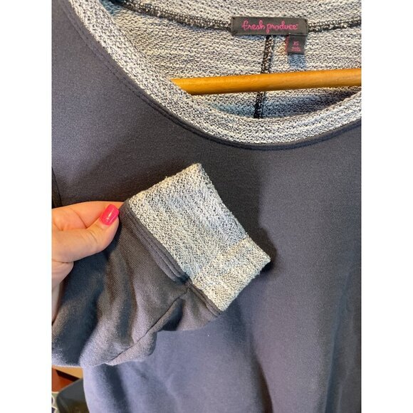Fresh Produce Soft Blue Round Neck 3/4 Sleeve Made in USA Top Sz 14 - Picture 6 of 11